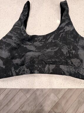 Lole Black Marble-Print Wireless Sports Bra